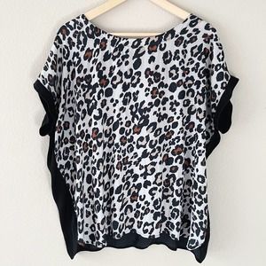ELOQUII | Animal Print Black Brown Blouse Size 14/16